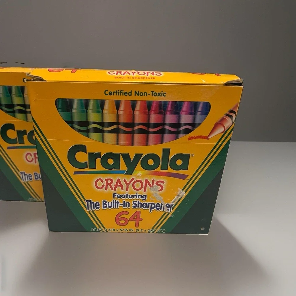 Crayola Crayons Vintage 1997 Box with  Sharpener - Binney & Smith New Lot Of (2)